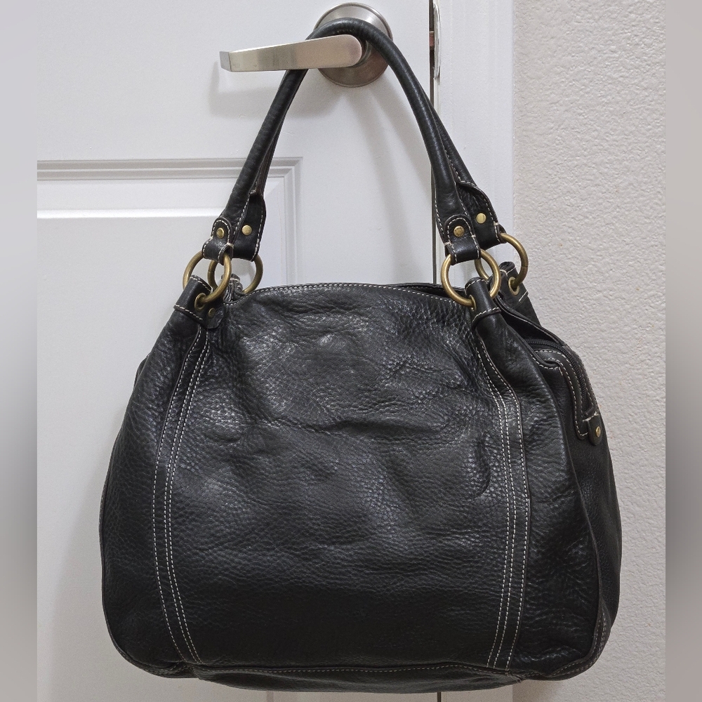Vintage Fossil Slouchy Black Pebble Leather Shoulder Bag